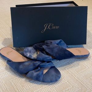 Twisted-knot sandals in tie-dyed canvas